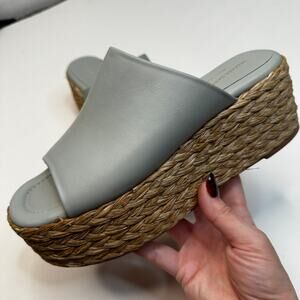 Paloma Barcelo Aryn Jade Leather Platform Espadrille Sandal